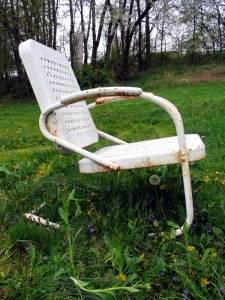 rusty lawn chair