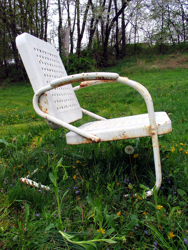 rusty lawn chair